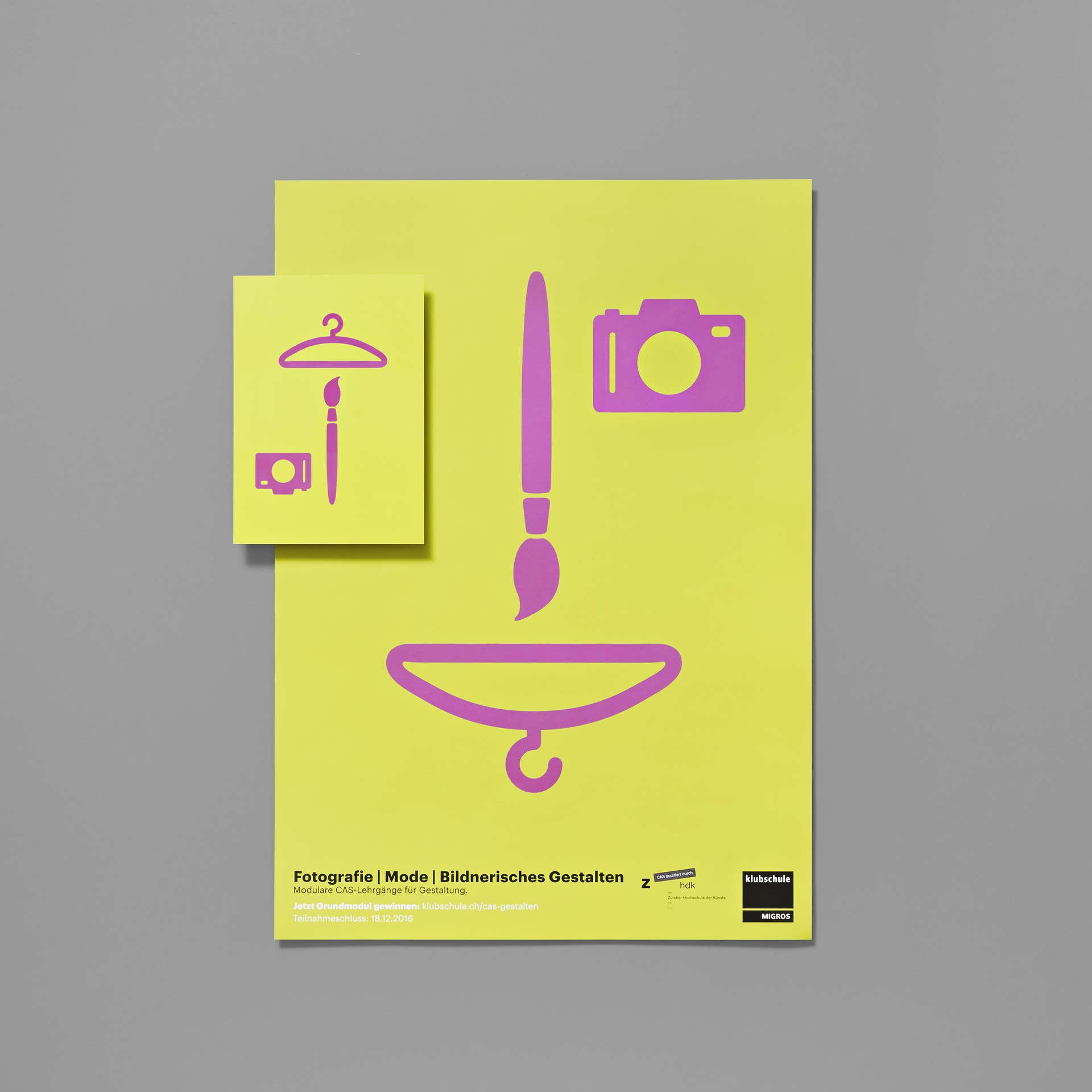 Flyer für auditierter CAS-Lehrgang für Fotografie, Mode und Bildnerisches Gestalten