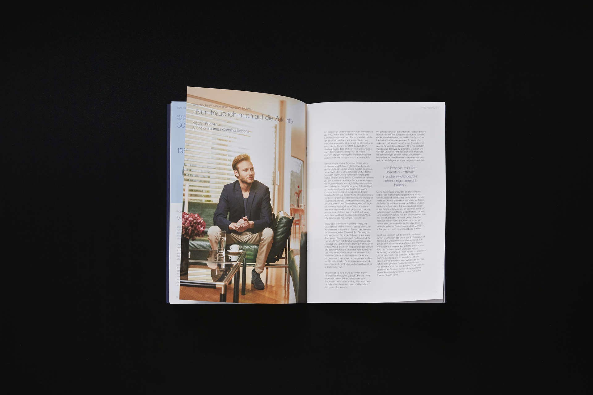 Innenseite Jubiläumsausgabe zu 30 Jahren Hochschule für Wirtschaft Zürich