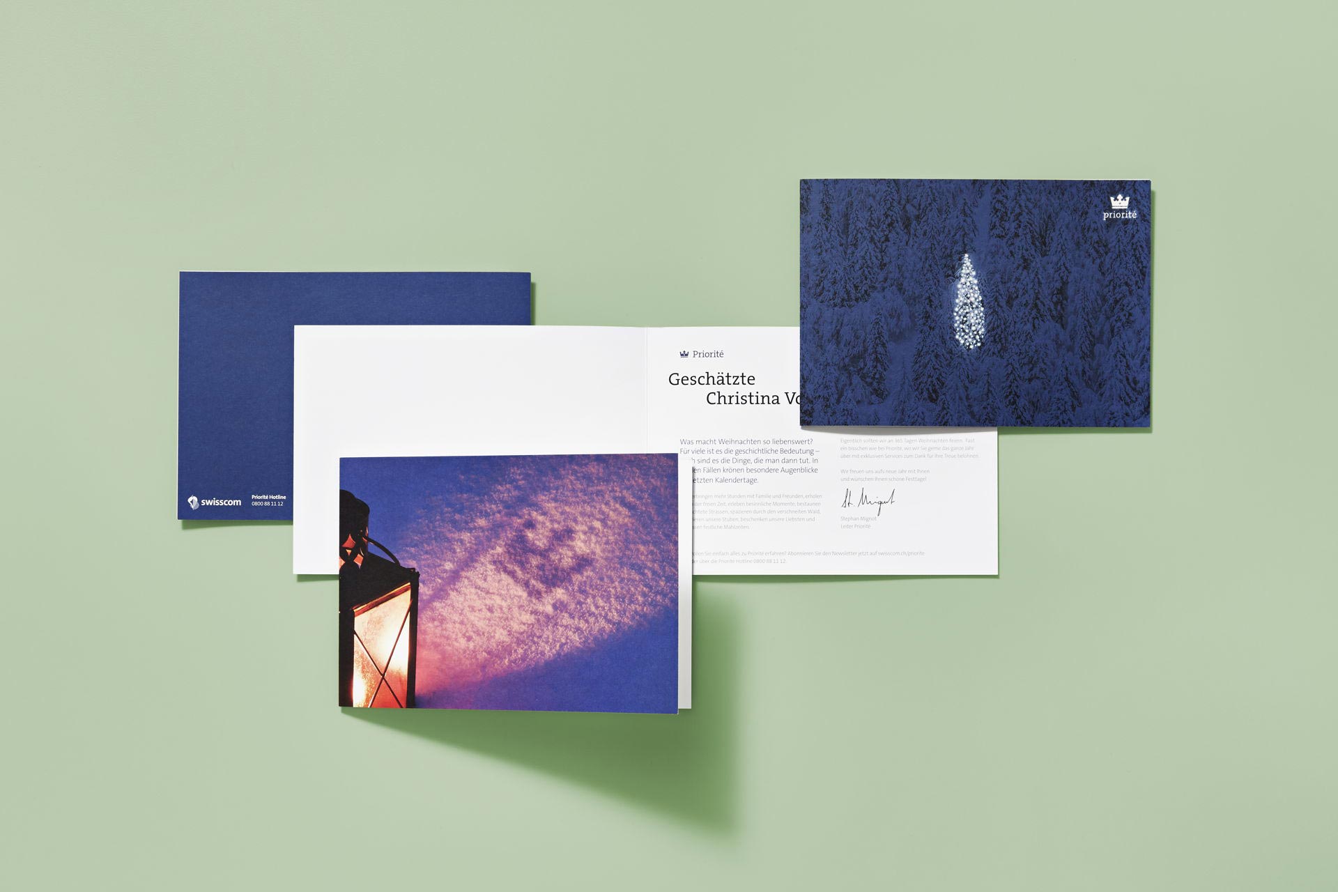 Swisscom Priorité Glückwunsch Karte
