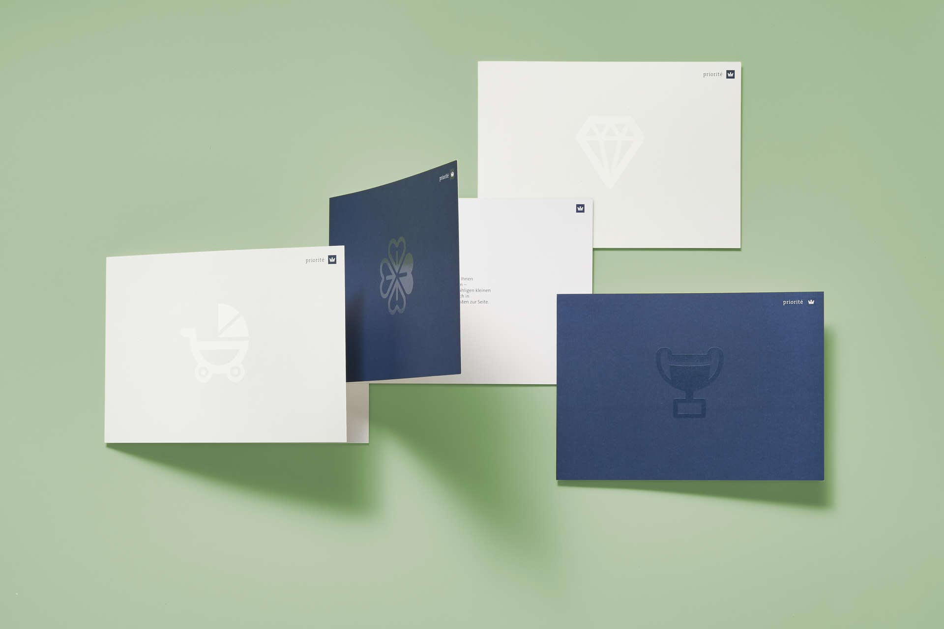 Swisscom Priorité Glückwunsch Karten